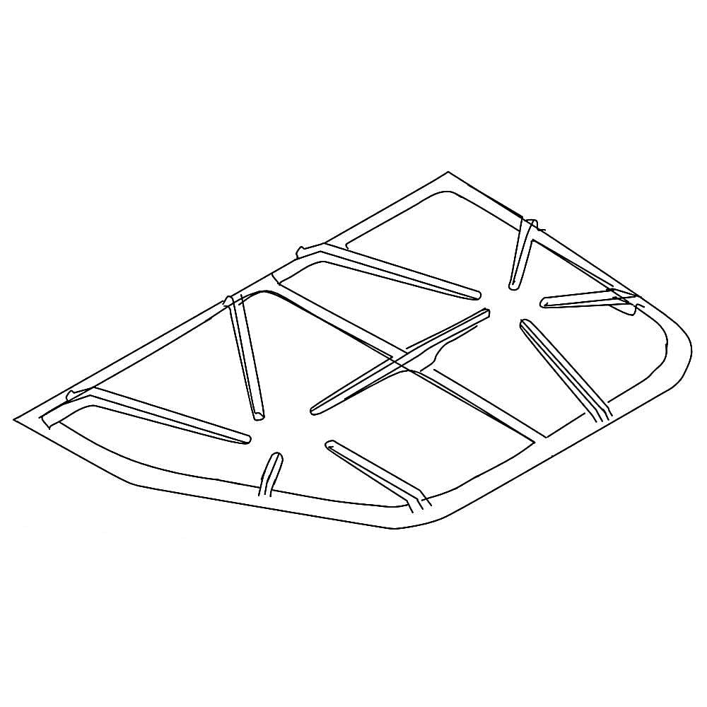Part #w10203484, Cooktop Burner Grate, Right / 20.25 x 16.88 x 1.25