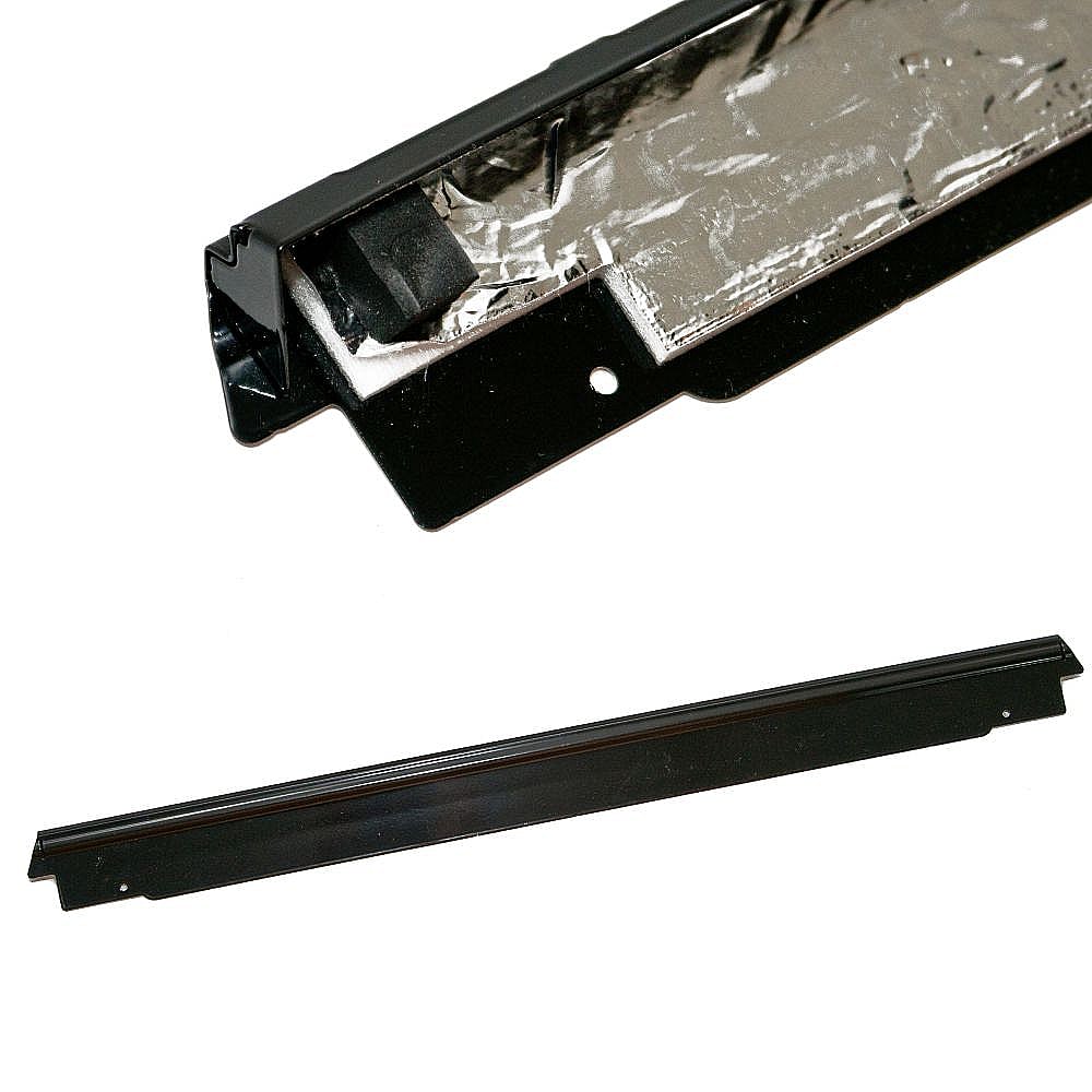 Part #wpw10207689, Wall Oven Vent Trim, Lower (Black) / 3.44 x 2.82 x 30.94