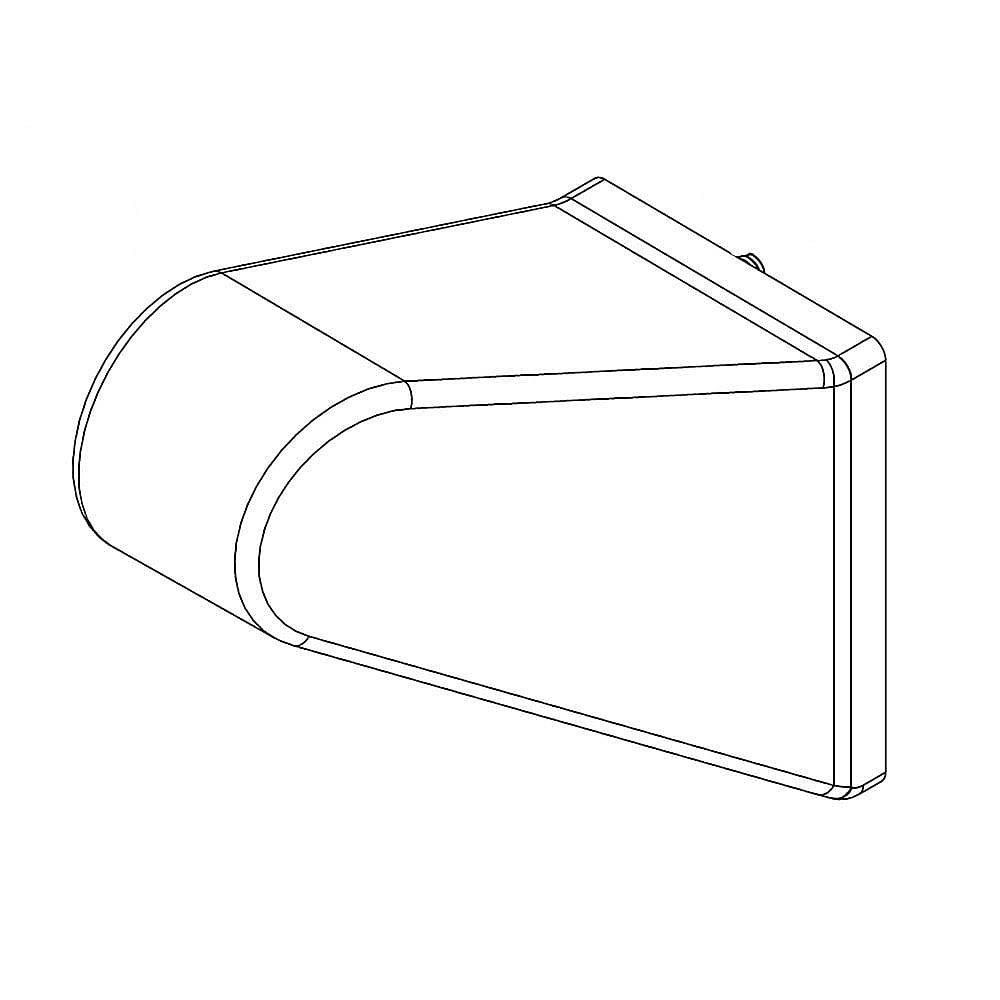 Part #w10226025, Range Oven Door Handle End Cap, Right / 4.75 x 2.00 x 2.50