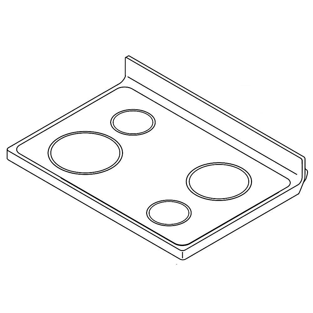 Photo of GE Part #w10248202, Ran Main Top (White) | 34.50 x 9.00 x 30.00 from Repair Parts Direct