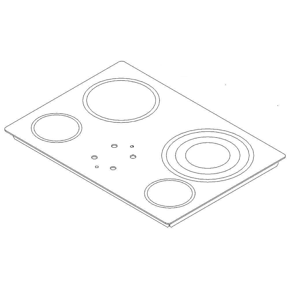 Part #w10267659, Cooktop Main Top (Black And Stainless) / 9.00 x 2.05 x 8.00