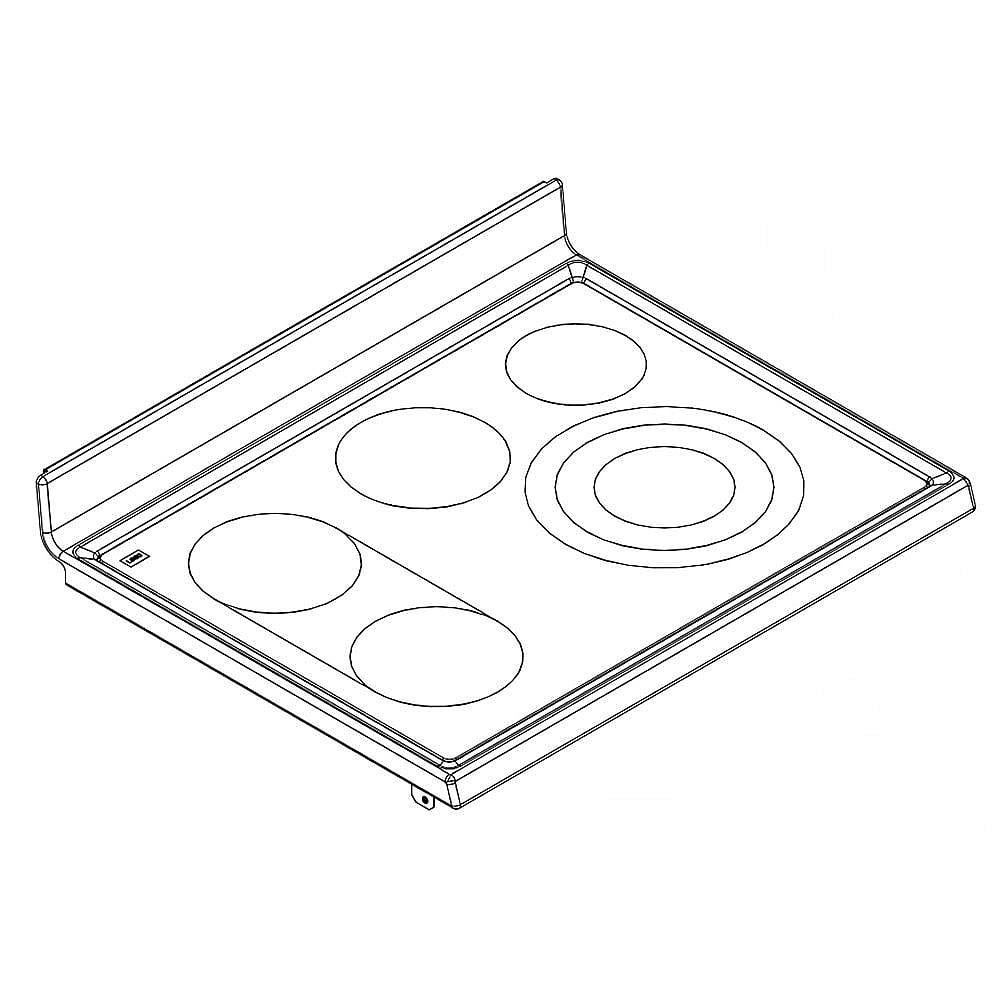 Part #w10289900, Range Main Top (White) / 34.50 x 29.62 x 9.00