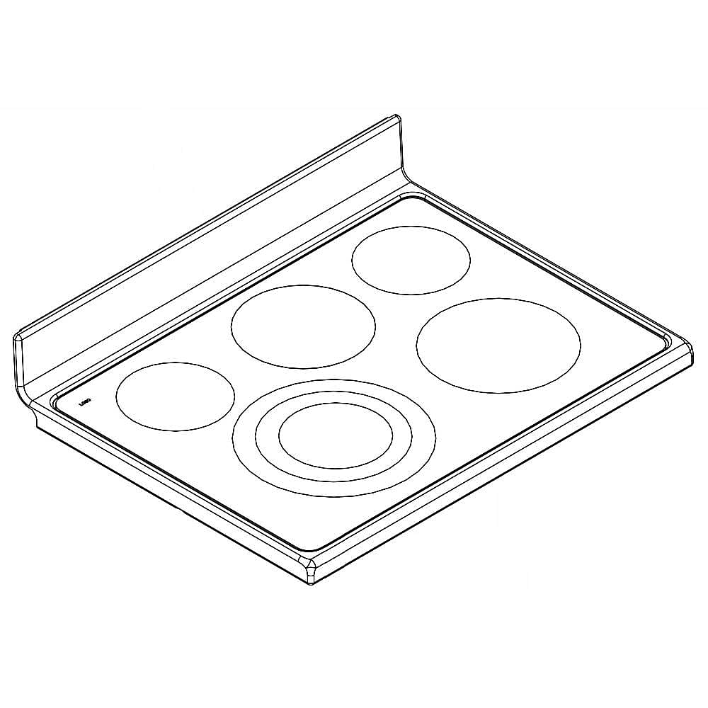 Photo of GE Part #w10336337, Ran Main Top (White) | 33.00 x 8.00 x 32.00 from Repair Parts Direct