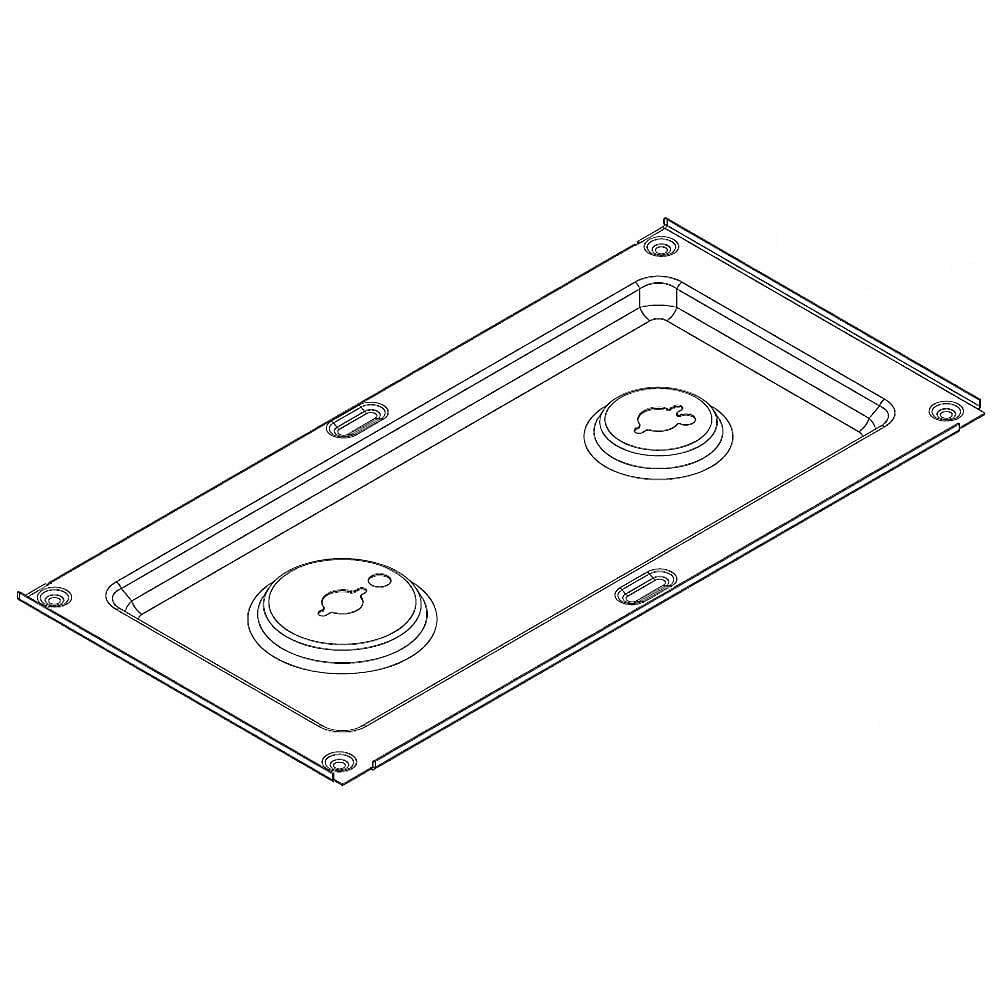 KitchenAid Part #w10352963, Range Main Top, Right (Black) | 22.25 x 11.00 x 1.00