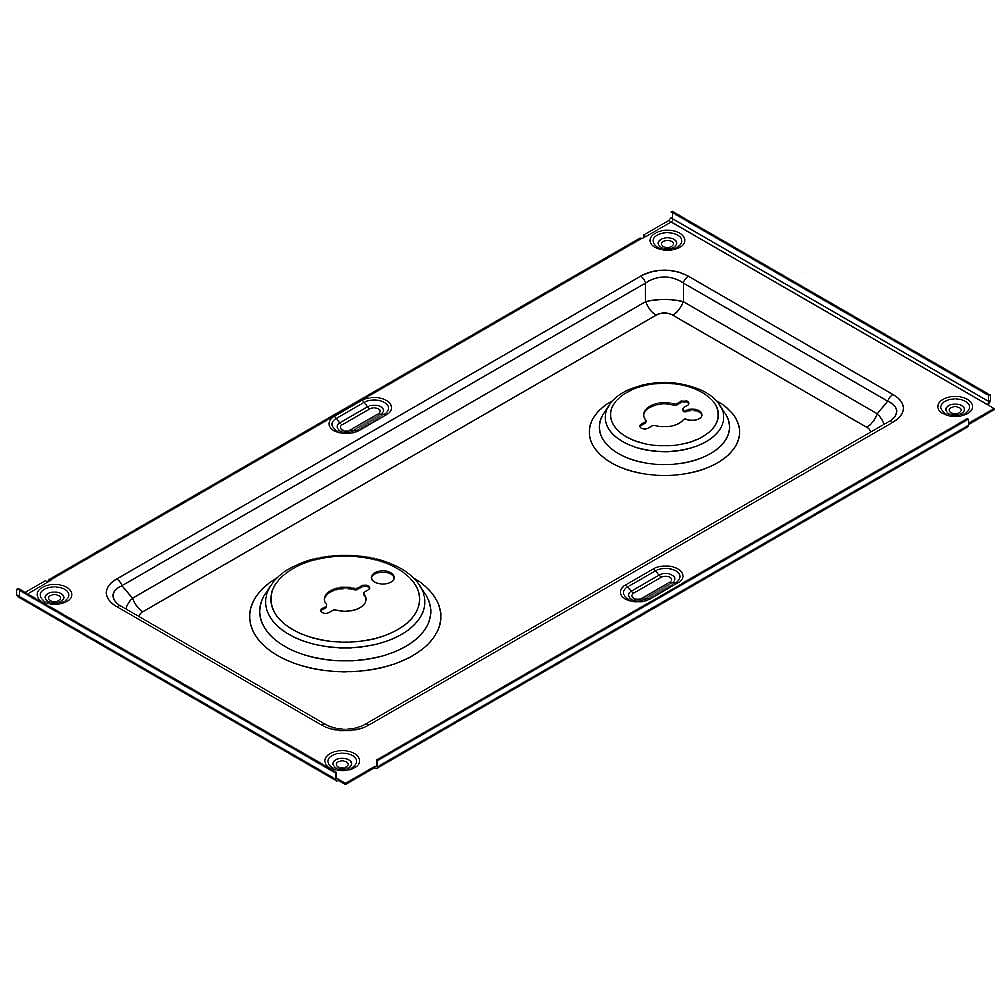 KitchenAid Part #w10352966, Cooktop Main Top, Center (Black) | 22.25 x 11.00 x 1.00