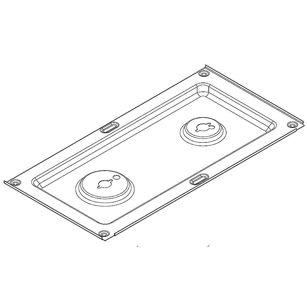 KitchenAid Part #w10352967, Range Main Top, Right (Black) | 22.25 x 11.25 x 1.00