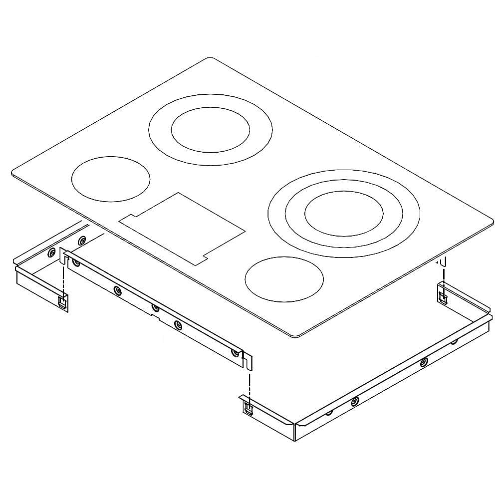 Part #w10365149, Cooktop Main Top Assembly (Stainless) / 36.00 x 24.50 x 4.25
