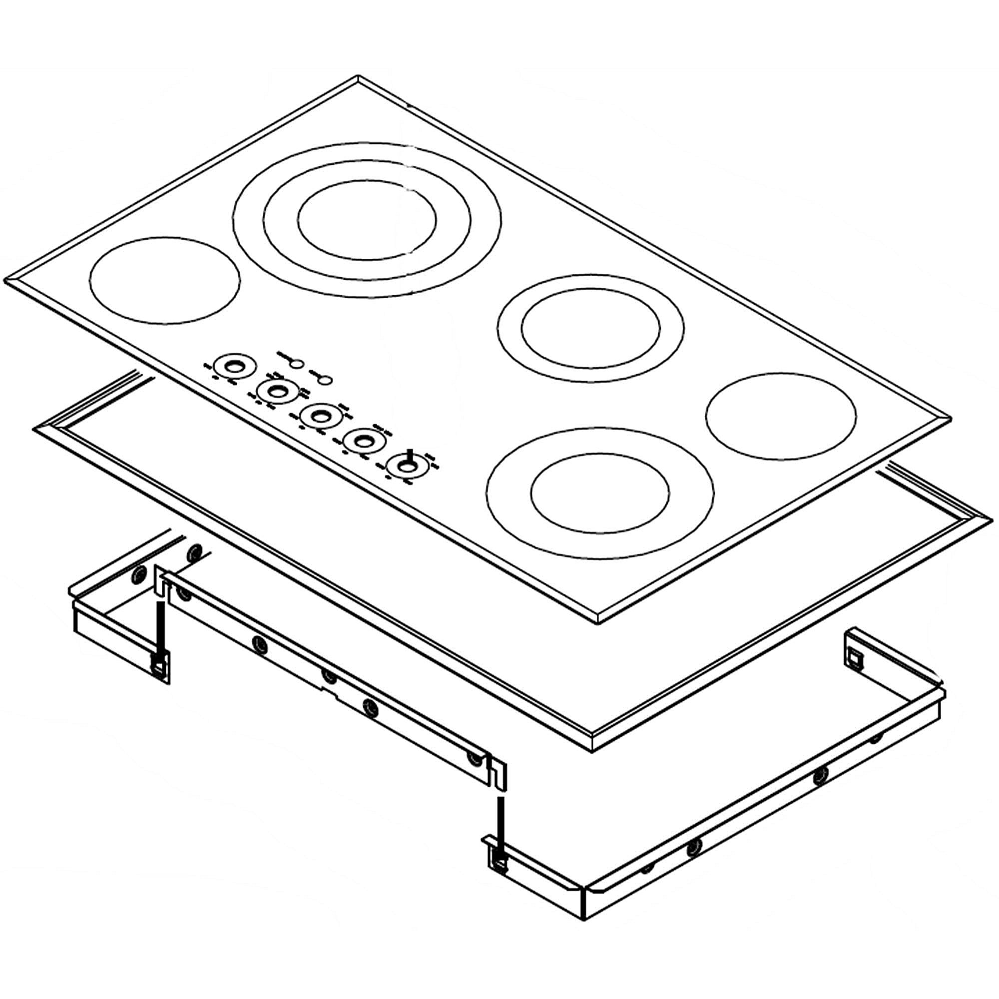 Jenn-Air Part #w10422111, Cooktop Main Top | 39.25 x 30.00 x 7.00
