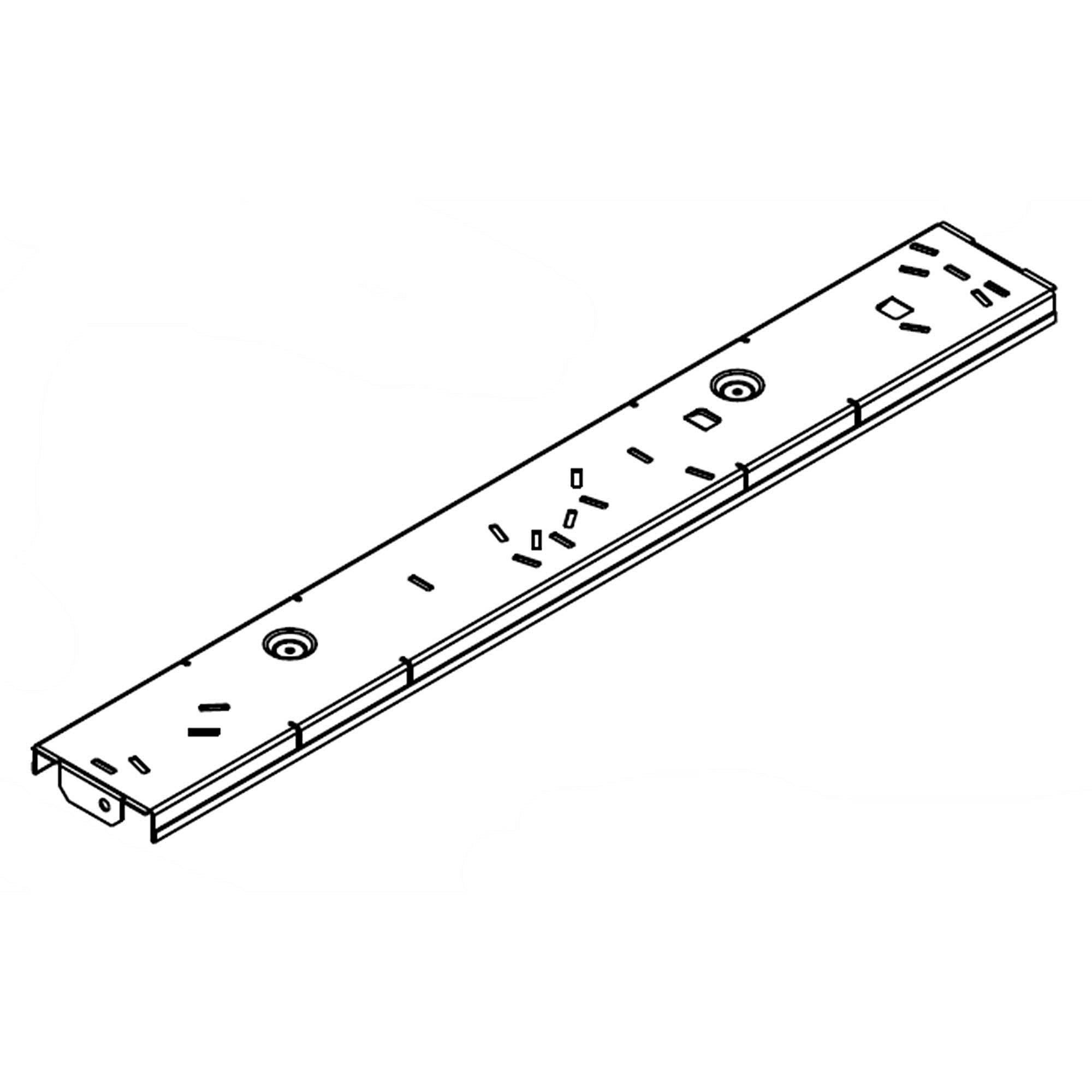 Part #w10457926, Whirlpool Cooktop Radiant Element Horizontal Support Bracket / 76.00 x 6.00 x 3.50