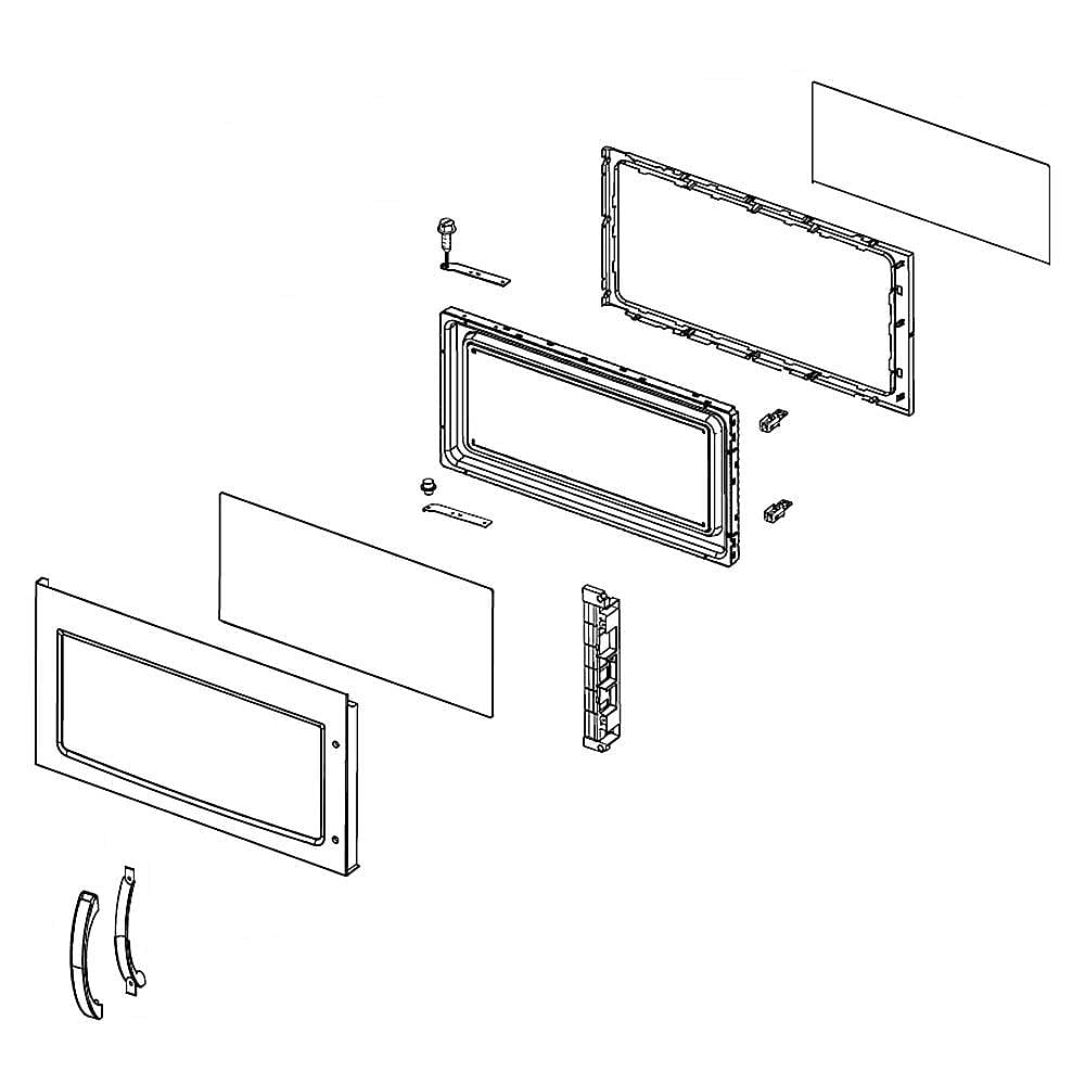 Whirlpool Part #w10471688, Microwave Door Assembly | 27.50 x 17.00 x 8.00