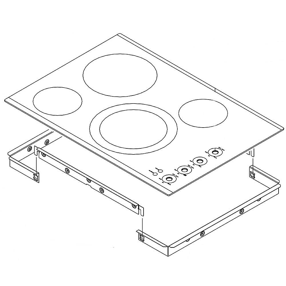 Photo of GE Part #w10505178, Ran Main Top | 35.50 x 25.00 x 4.25 from Repair Parts Direct