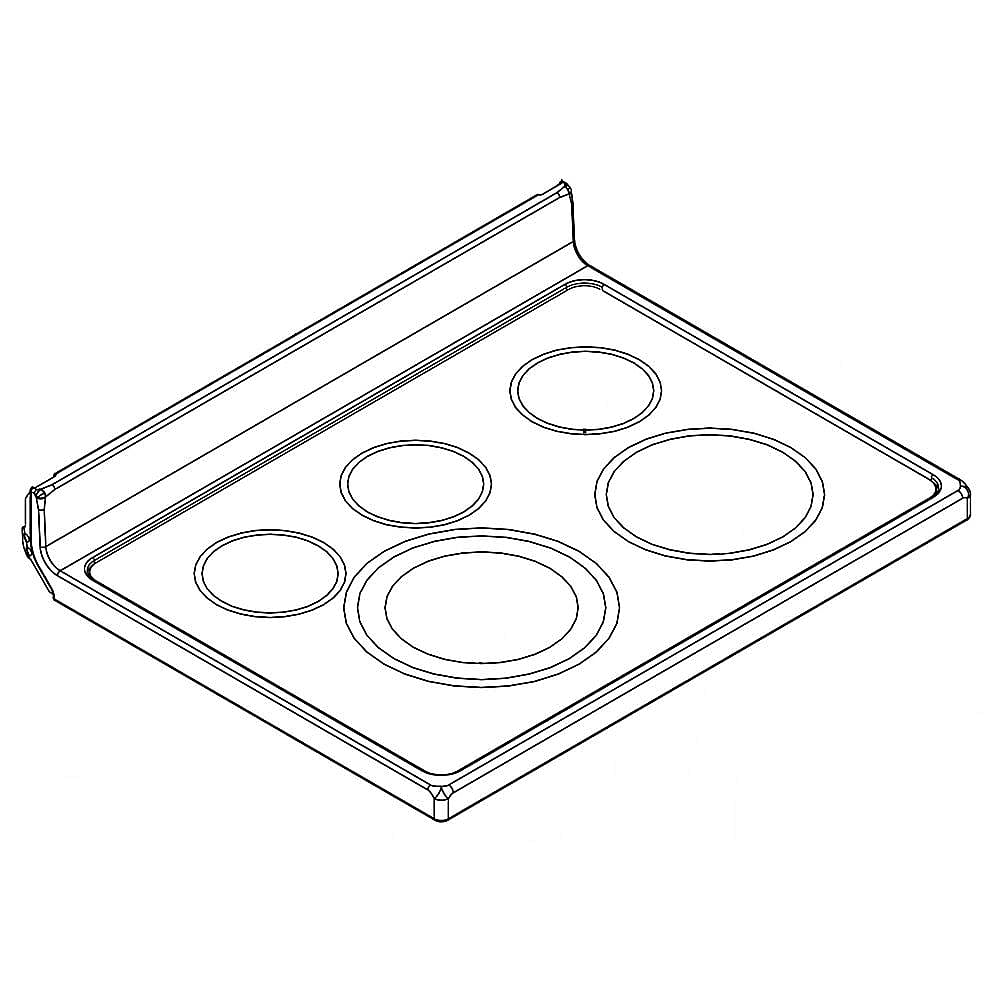 Part #w10524411, Range Main Top (White) / 1.00 x 1.00 x 1.00