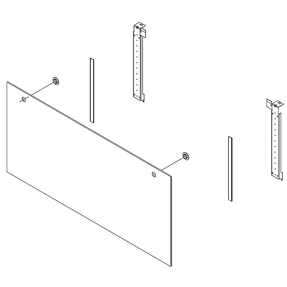 Part #w10527393, Wall Oven Microwave Door Outer Panel Assembly (Black) / 39.75 x 6.75 x 30.50