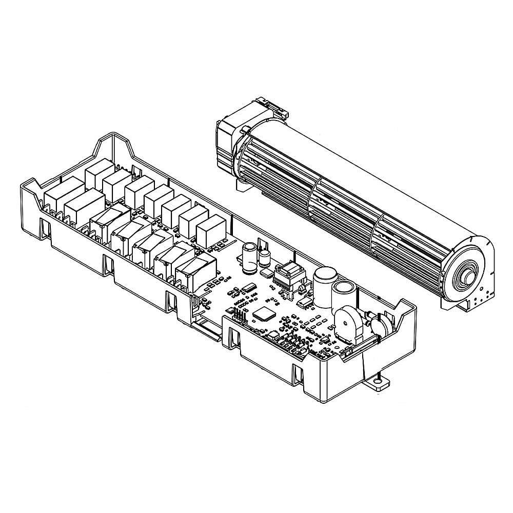 Part #w10550508, Wall Oven Cooling Fan Assembly / 17.00 x 7.00 x 7.60