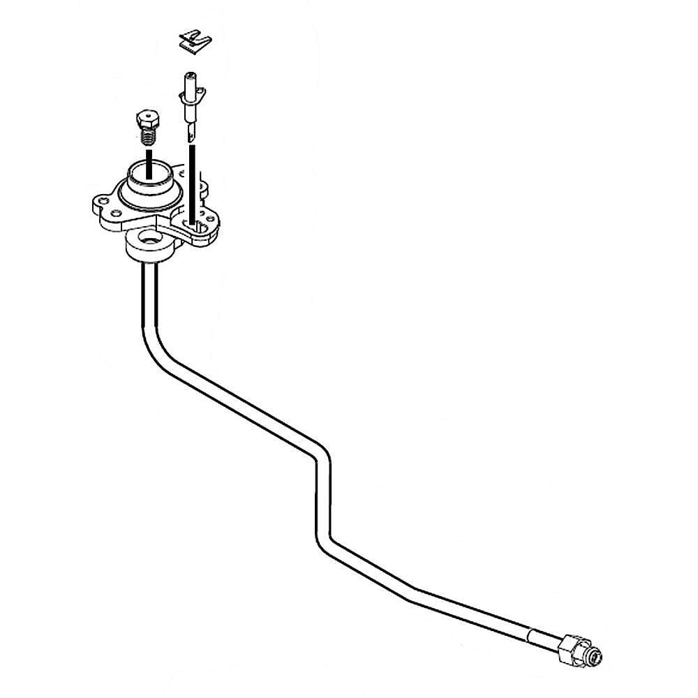 Part #w10552125, Kenmore Range Surface Burner Igniter And Orifice Holder, Right Rear / 17.00 x 6.50 x 2.10
