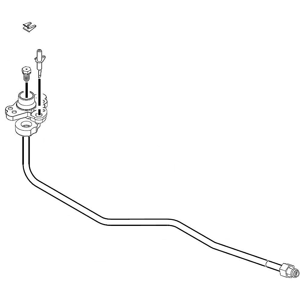 Part #w10552127, Kenmore Range Surface Burner Igniter And Orifice Holder, Left Rear / 18.50 x 5.20 x 2.10