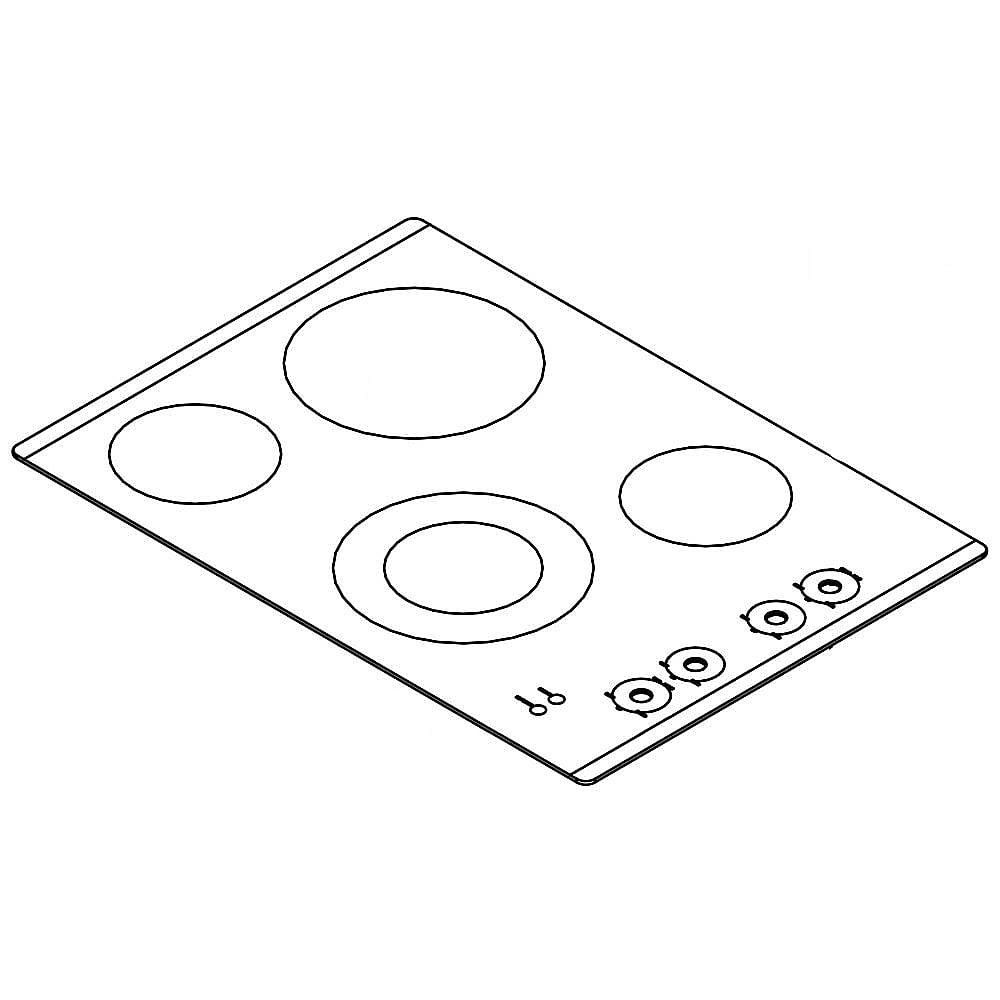 Part #w10570701, Cooktop Main Top Assembly / 39.50 x 30.00 x 7.00
