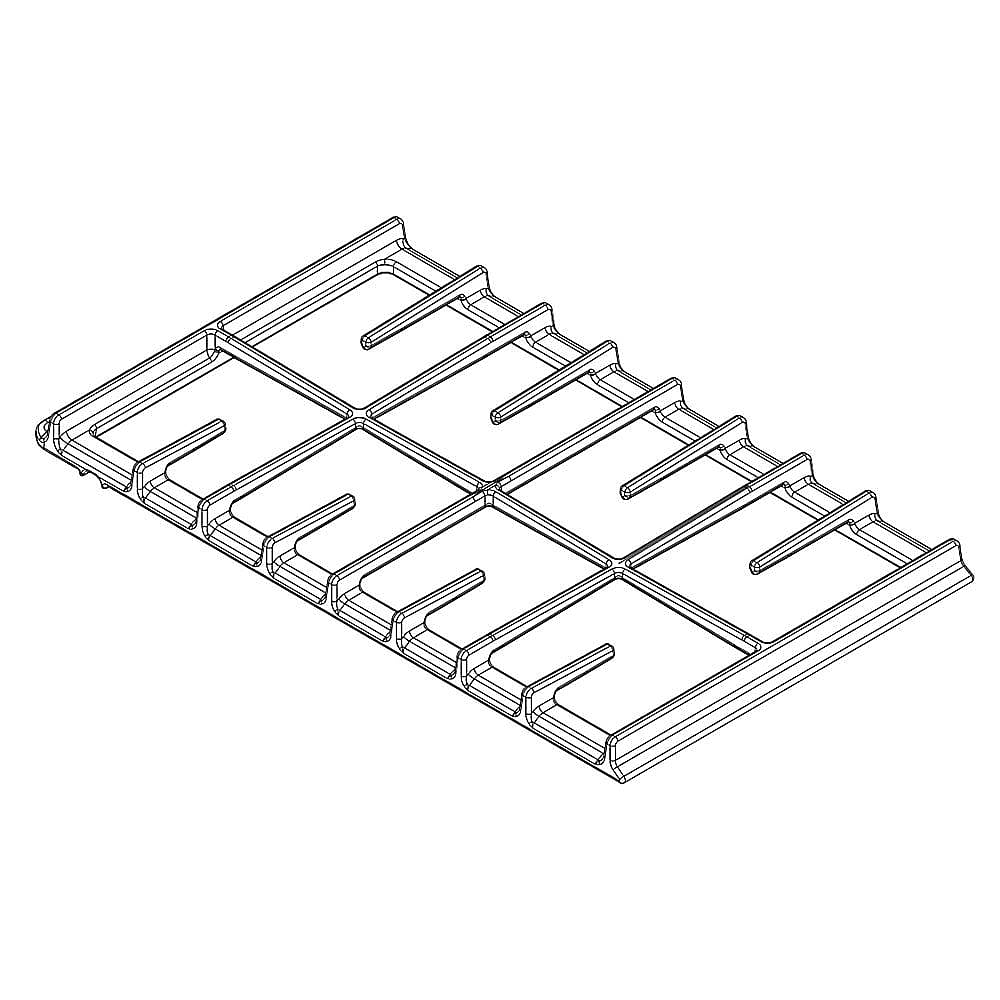 Part #w10583860, Cooktop Burner Grate Assembly, Side / 17.00 x 10.50 x 2.00