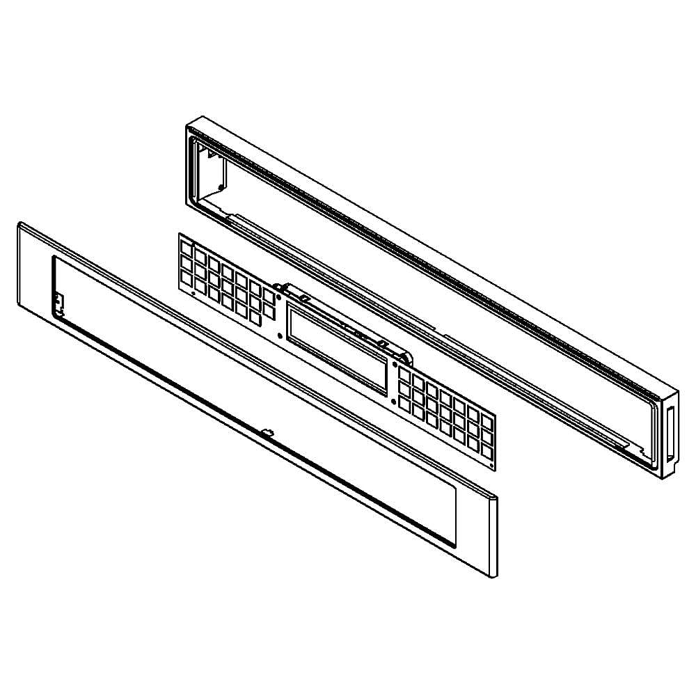 Part #w10588712, Wall Oven Control Panel Assembly (Stainless) / 35.50 x 9.38 x 5.75