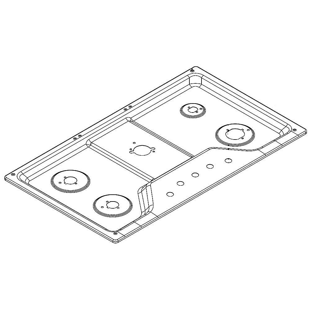 Part #w10597075, Cooktop Main Top (Black) / 36.00 x 21.00 x 1.50