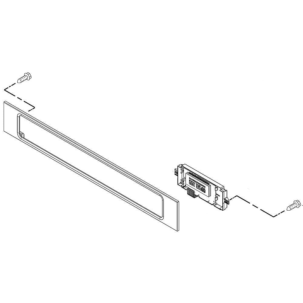 Part #w10617328, Wall Oven Control Panel Assembly (Stainless) / 35.25 x 9.50 x 5.75