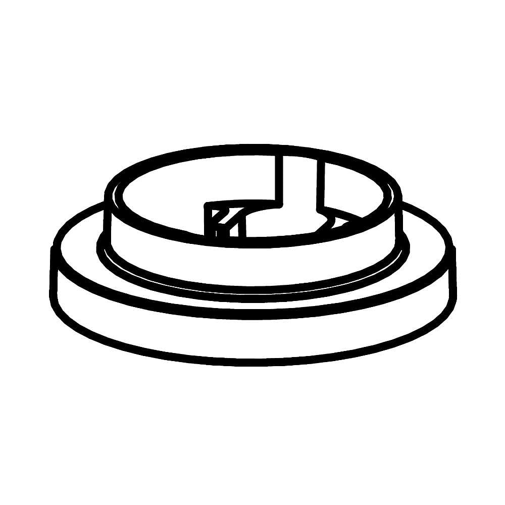 Part #w10618500, Cooktop Burner Knob Skirt / 1.93 x 1.93 x 0.38
