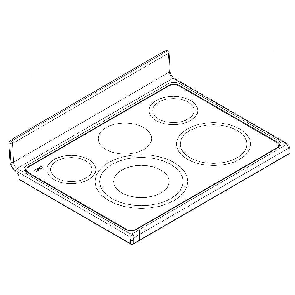 Part #w10622125, Range Main Top (White) / 30.12 x 34.50 x 9.00