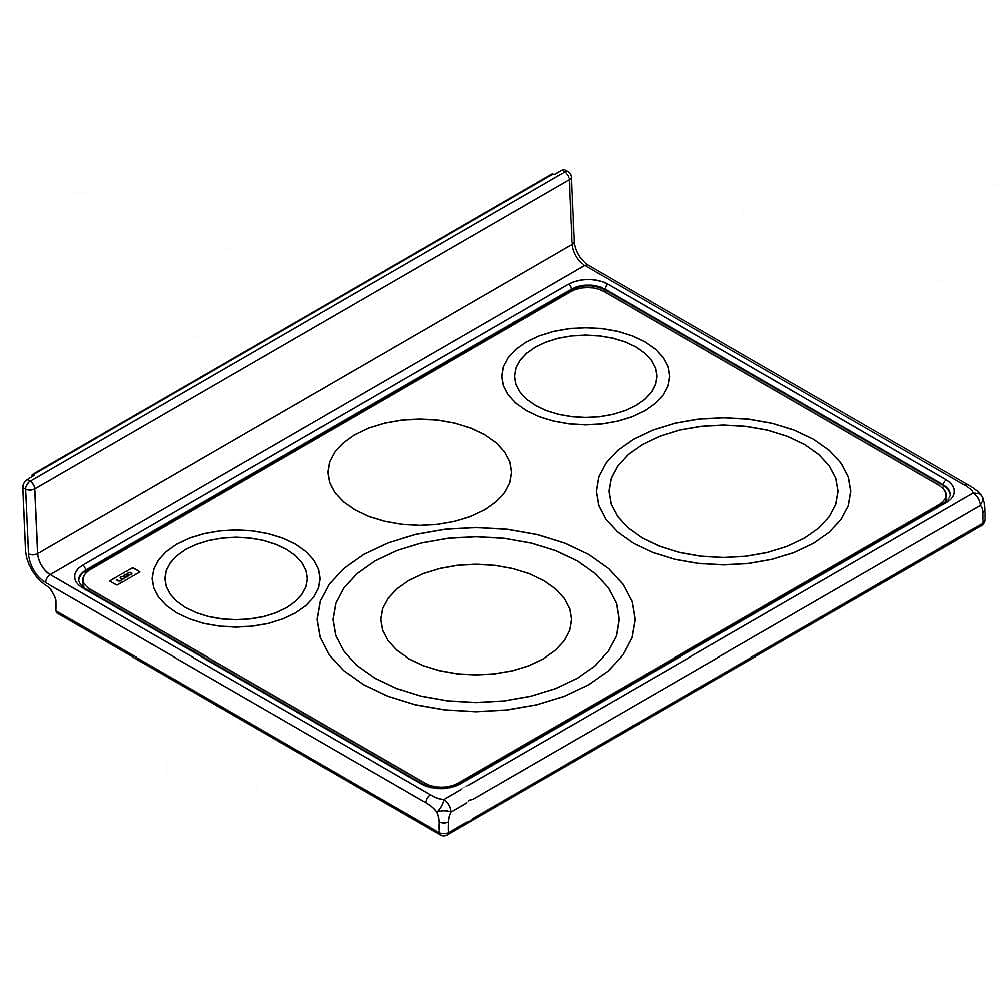 Part #w10622126, Range Main Top (Black) / 34.50 x 30.00 x 9.00