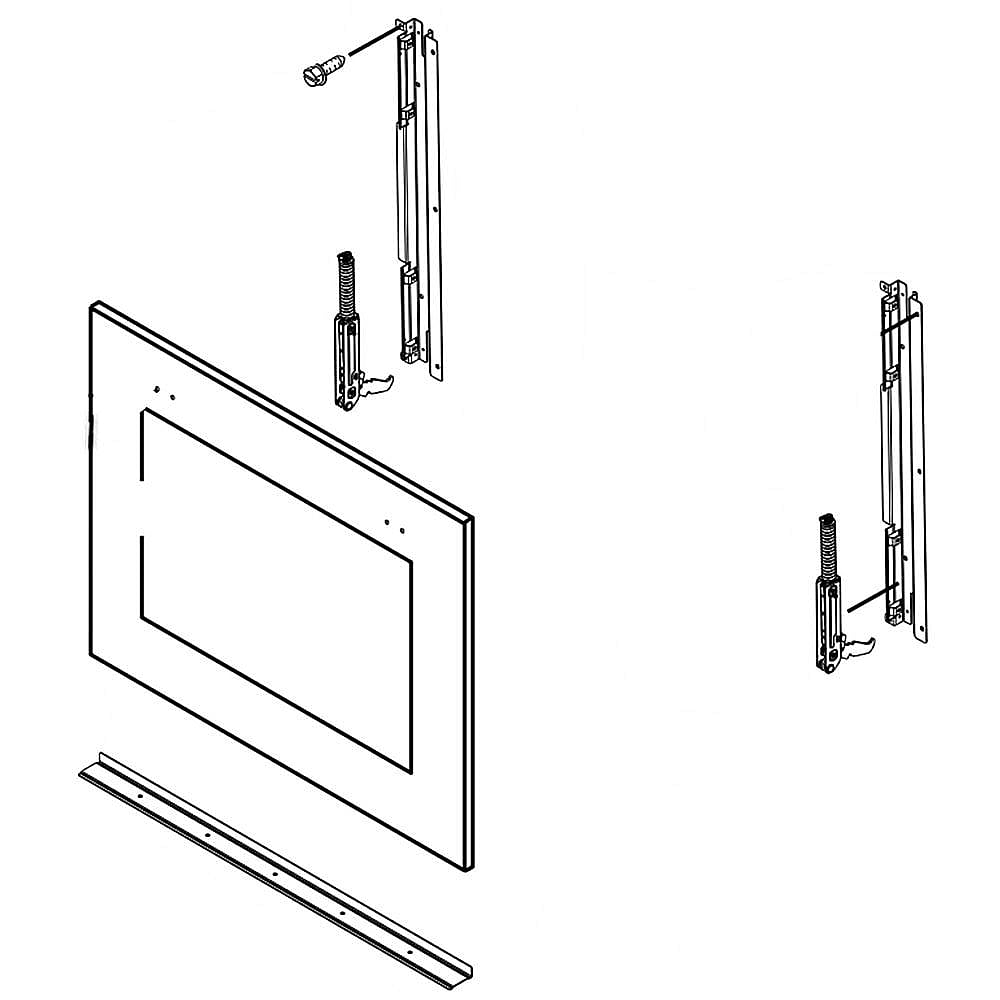 Part #w10634062, Wall Oven Door Outer Panel, Upper (White) | 39.50 x 6.75 x 30.13