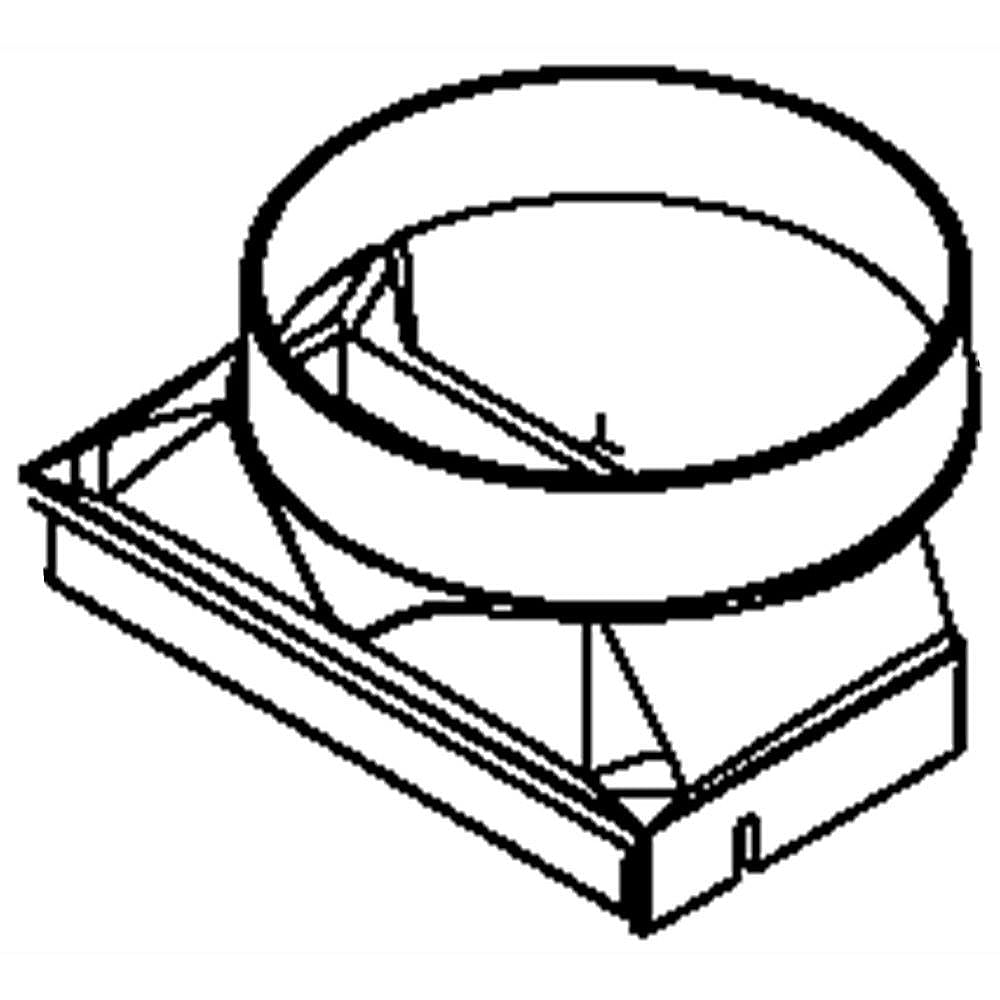 Part #w10642096, Kenmore Range Downdraft Vent Transition / 6.00 x 5.00 x 3.00