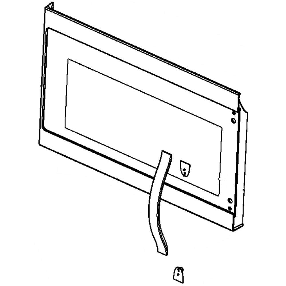 Part #w10647765, Microwave Door Outer Panel Assembly / 28.25 x 18.25 x 7.00