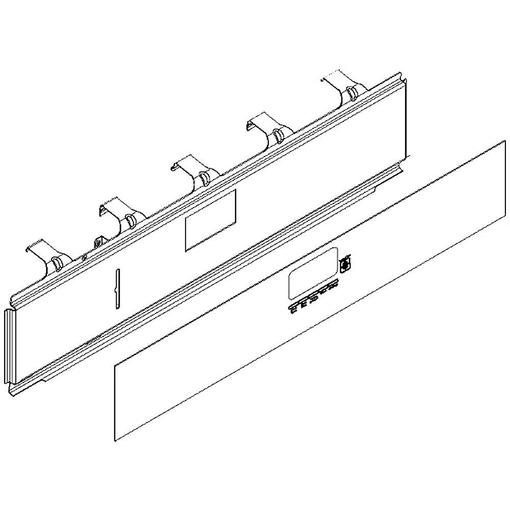 Part #w10664068, Membrane Assembly With Bracket (Black) / 28.20 x 7.00 x 2.50