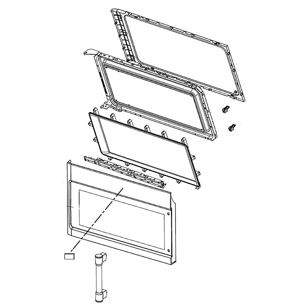 Part #w10672191, Microwave Door Assembly (White) / 26.50 x 16.00 x 4.25