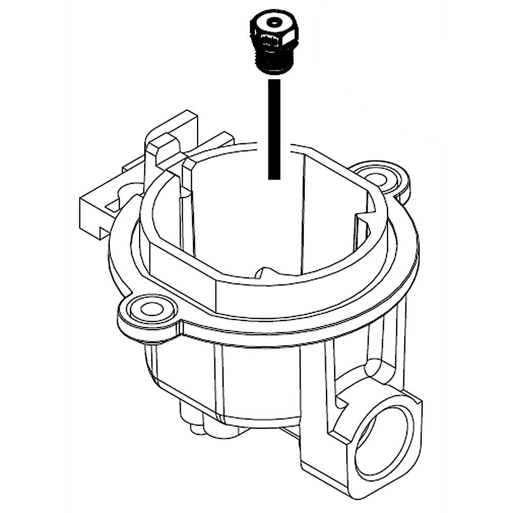 Part #w10674921, Cooktop Burner Orifice And Holder, 12, 000-Btu, Left Front / 4.00 x 3.38 x 1.75