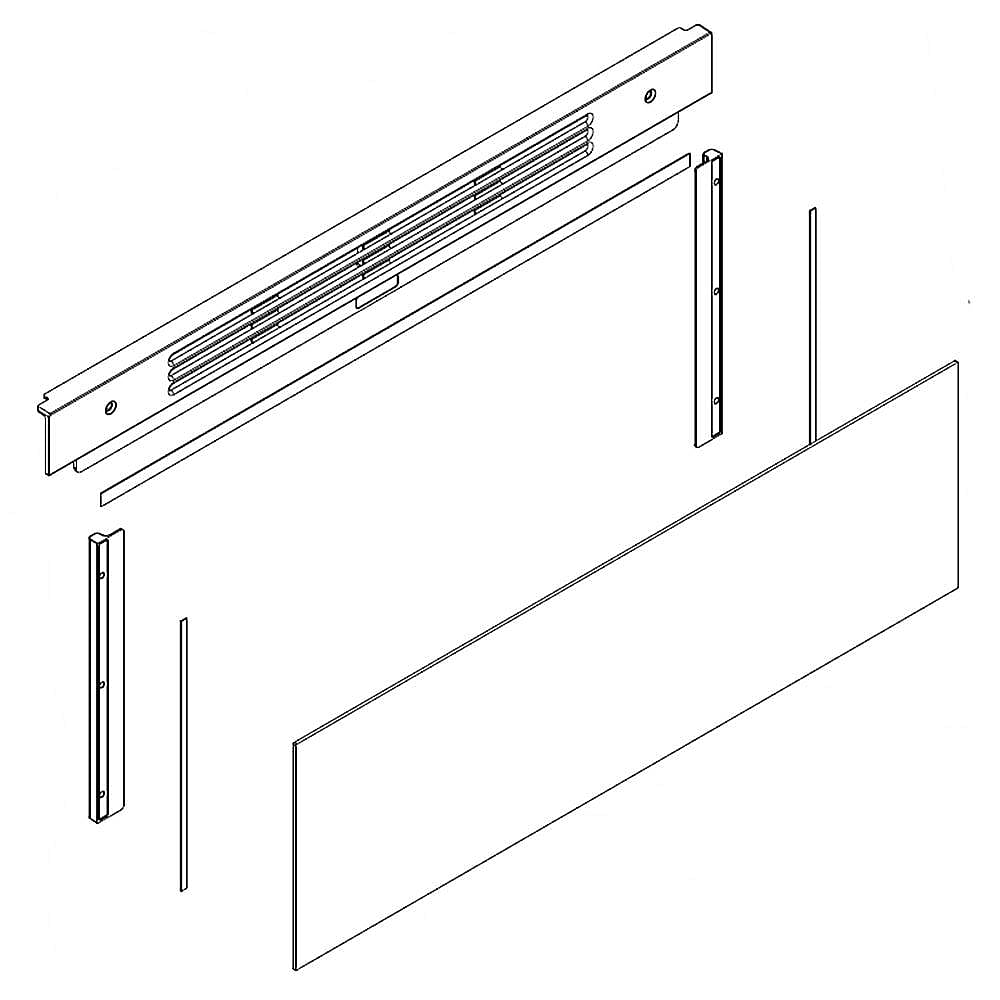 Part #w10677228, Range Oven Door Outer Glass (Replaces W10619524, W10675404) / 30.25 x 39.50 x 6.75
