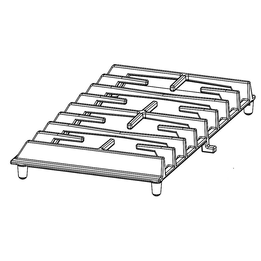 Part #w10689381, Cooktop Burner Grate, Side / 16.75 x 10.75 x 3.00