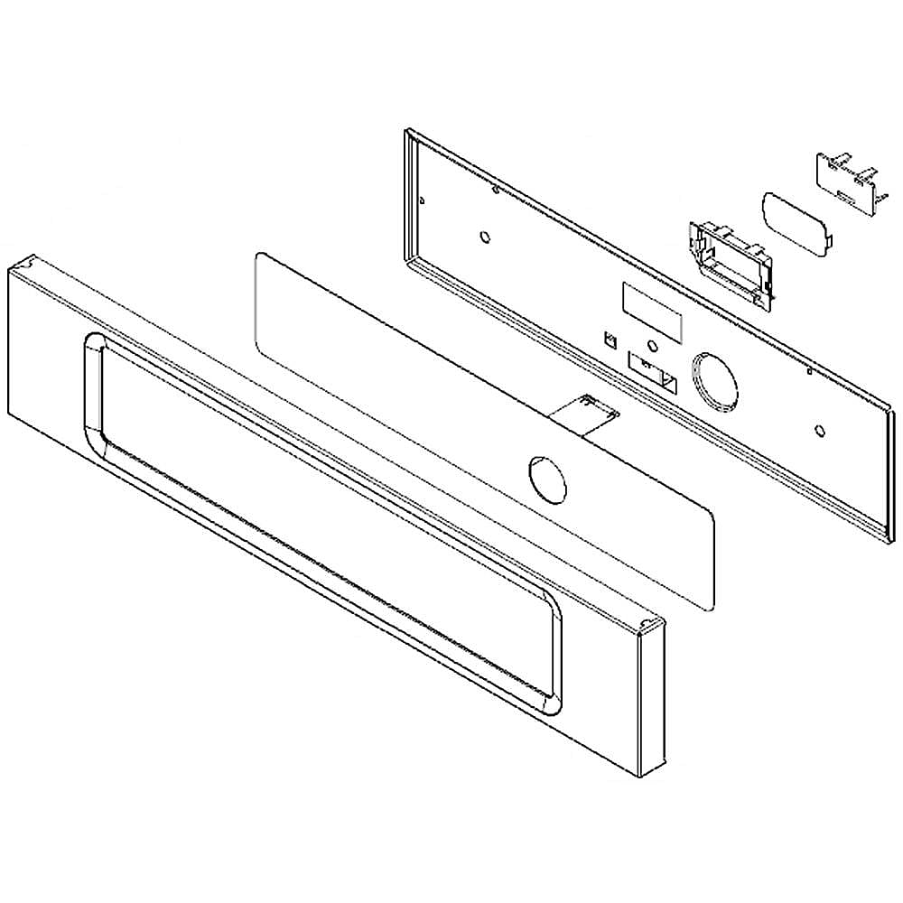 Part #w10696354, Microwave Control Panel Assembly (Black) / 24.25 x 5.25 x 1.25