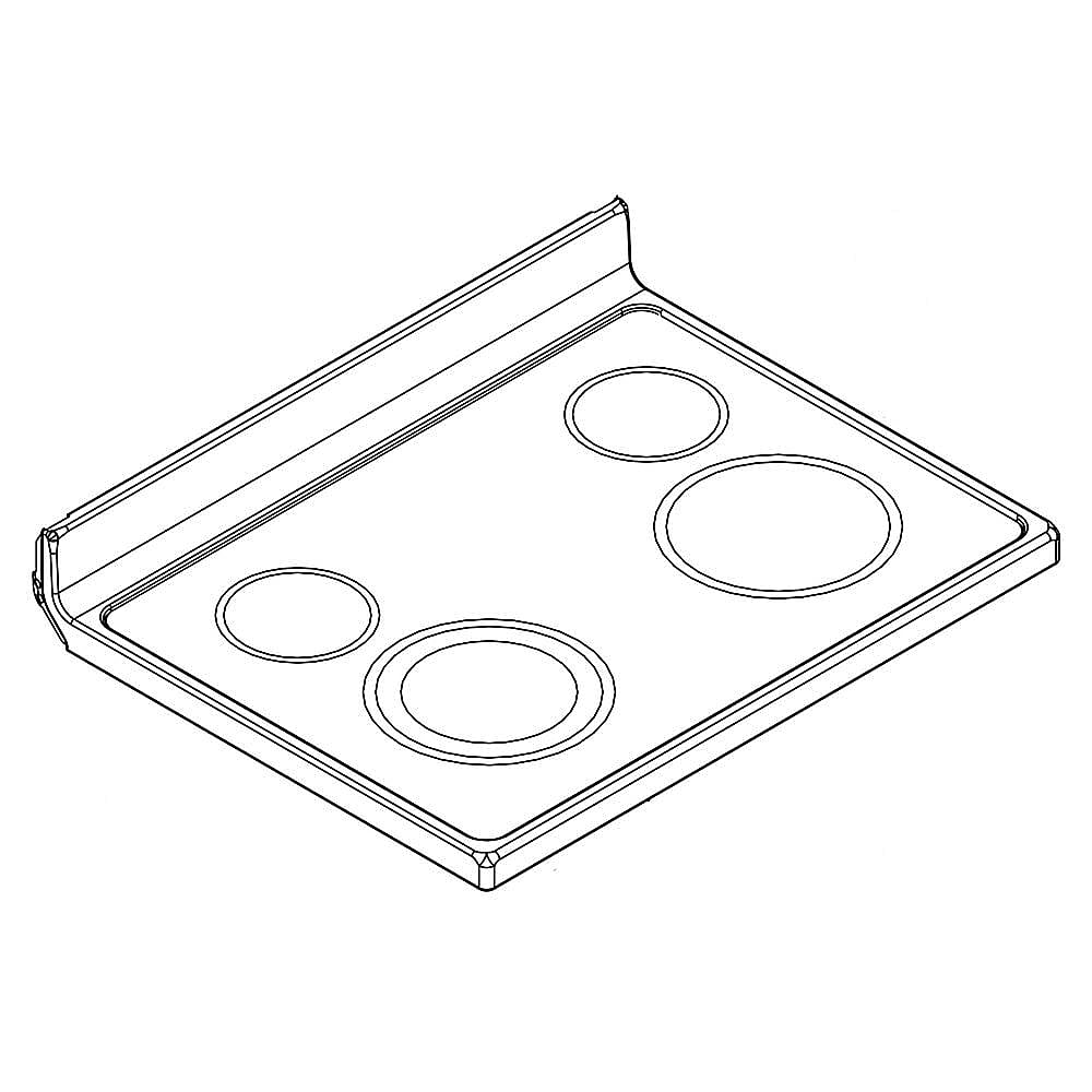Part #w10696529, Range Main Top (Black) (Replaces W10655896) / 34.50 x 30.00 x 8.75