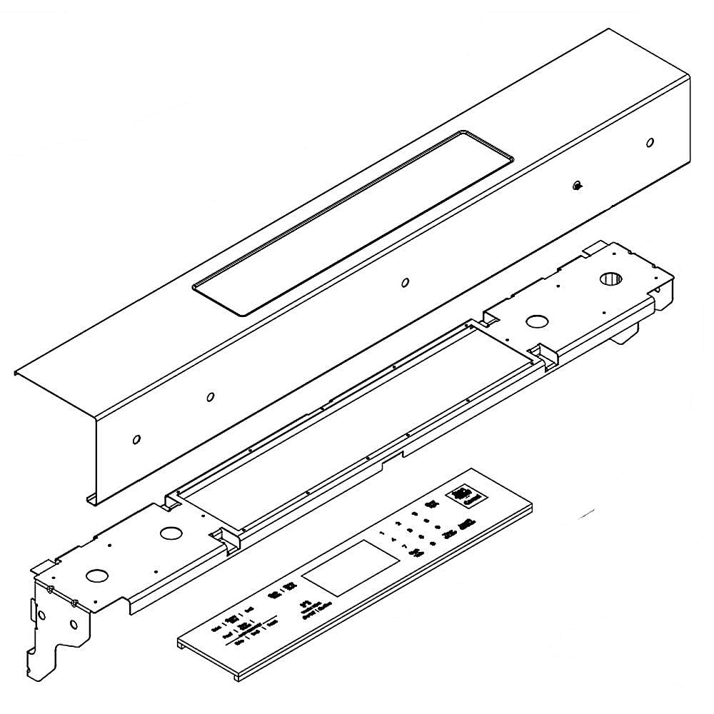 Part #w10697322, Range Control Panel (Black) / 29.25 x 4.38 x 3.62