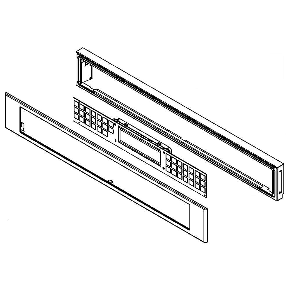 Part #w10697967, Wall Oven Control Panel Assembly (Black Steel) / 39.25 x 9.25 x 5.75