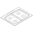 Range Main Top (black) for Whirlpool WEG730H0DS0 - Part W10712112
