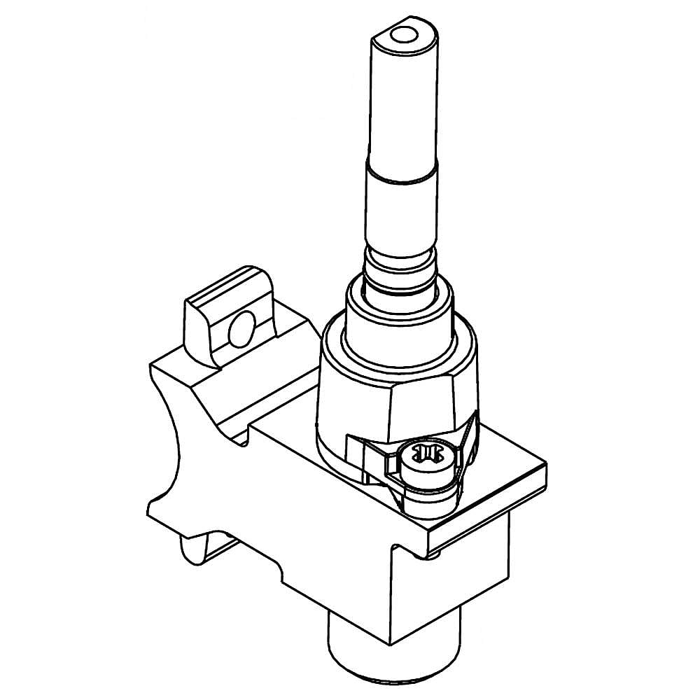 Part #w10717631, Cooktop Burner Valve, Left Rear / 1.50 x 3.15 x 0.62