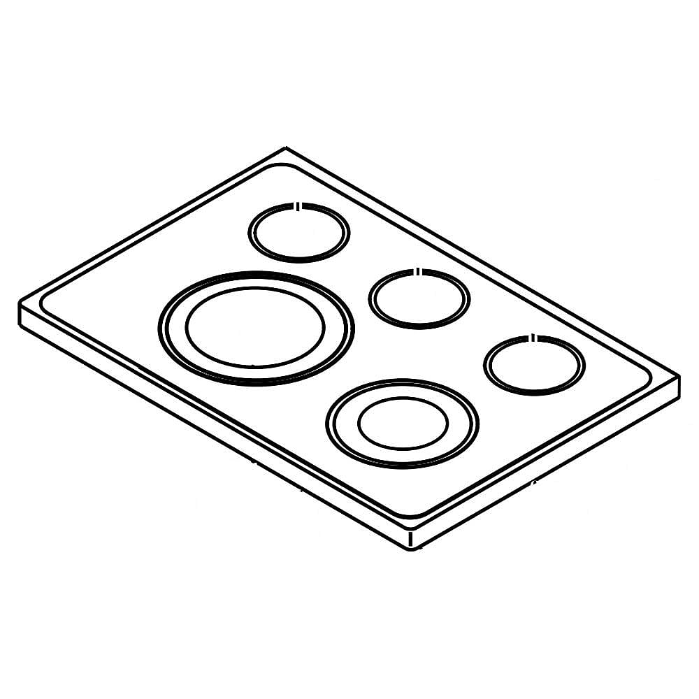 Part #w10717749, Range Main Top (Black) (Replaces W10536300) / 34.50 x 23.00 x 8.75