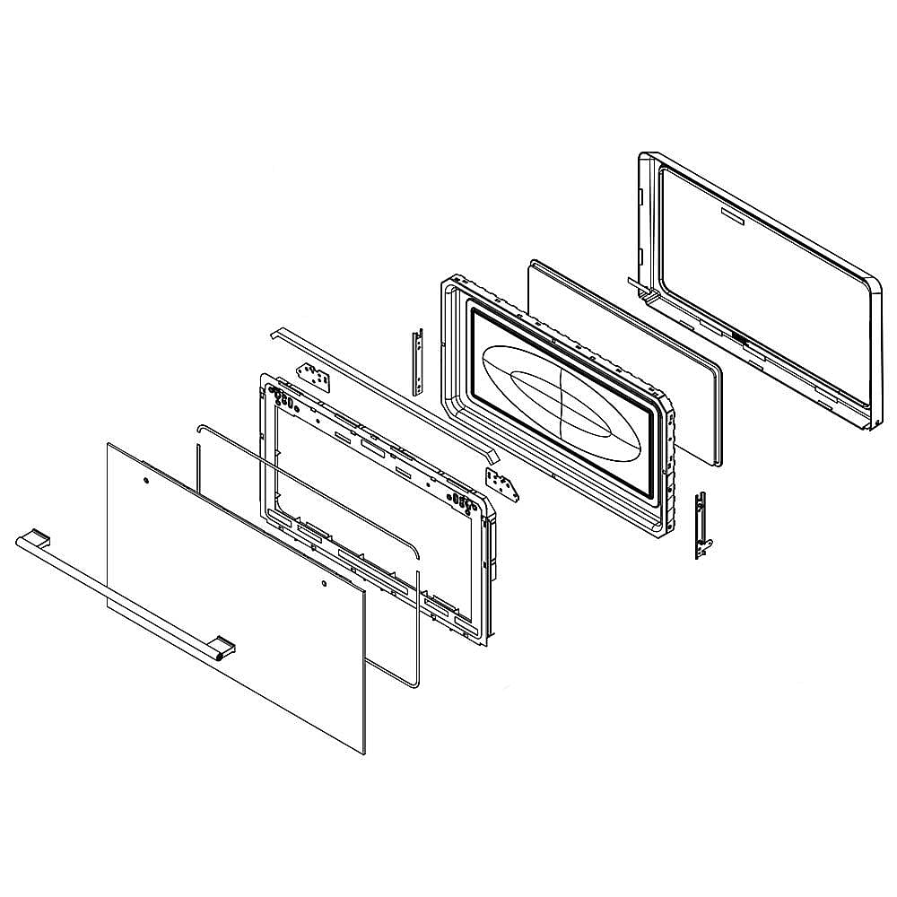 Ikea Part #w10721486, Microwave Door Assembly (Stainless) | 23.75 x 13.50 x 4.13