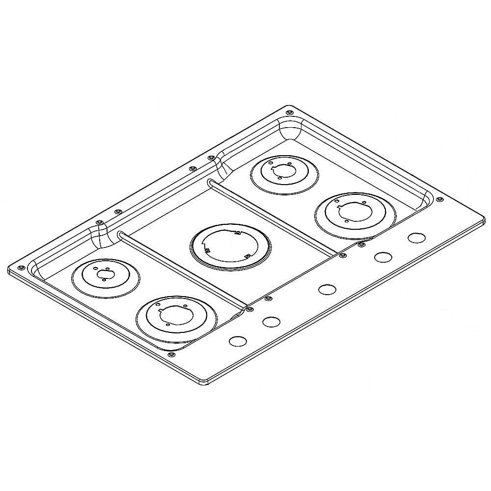 Part #w10722084, Cooktop Main Top (Stainless) / 39.50 x 30.00 x 6.75