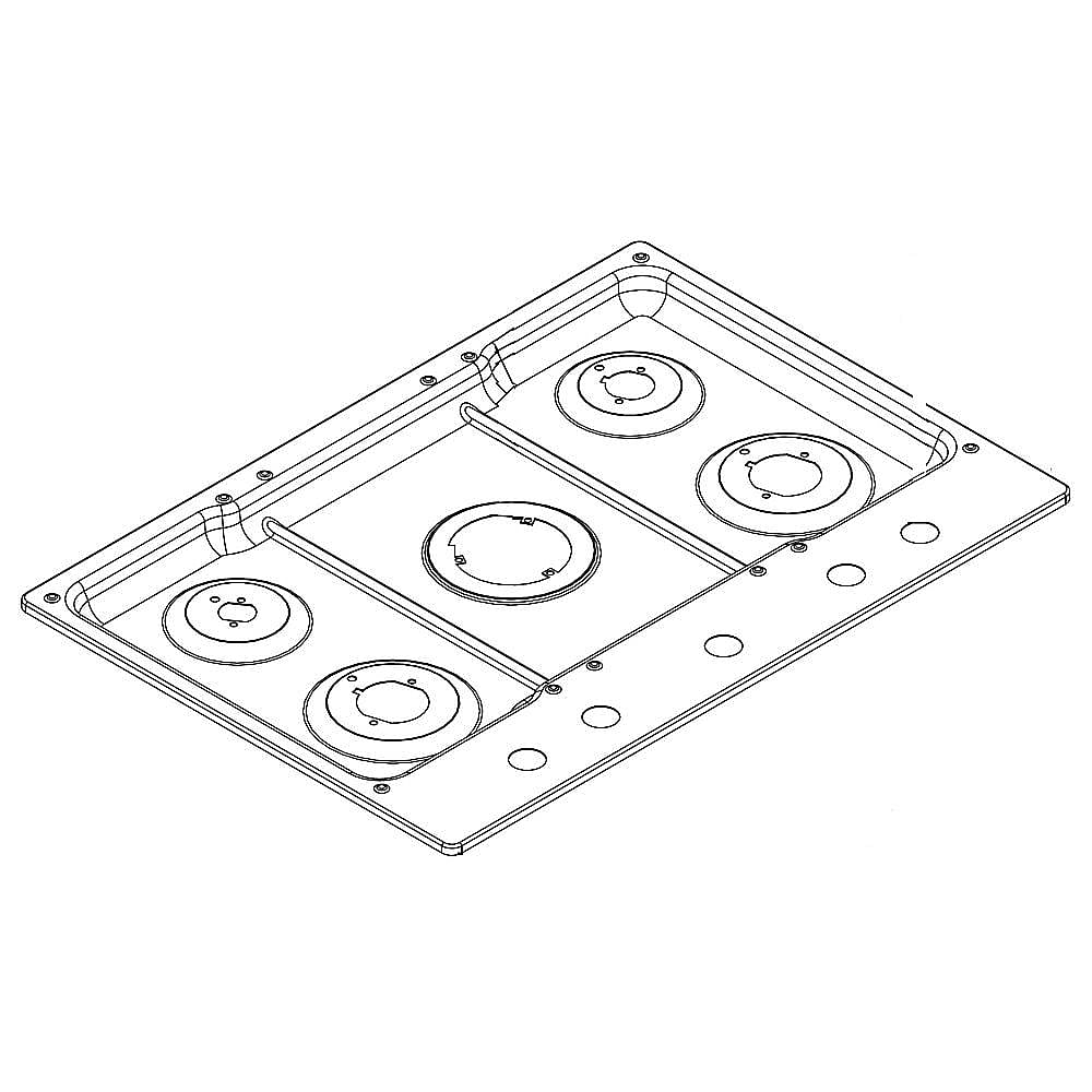 Part #w10722085, Cooktop Main Top (Stainless) / 36.50 x 21.25 x 1.50