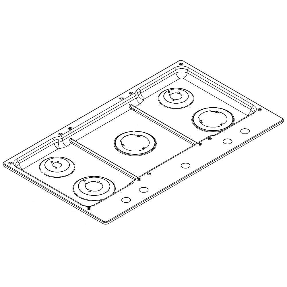 Part #w10722087, Range Main Top (Stainless) / 36.20 x 21.00 x 1.50
