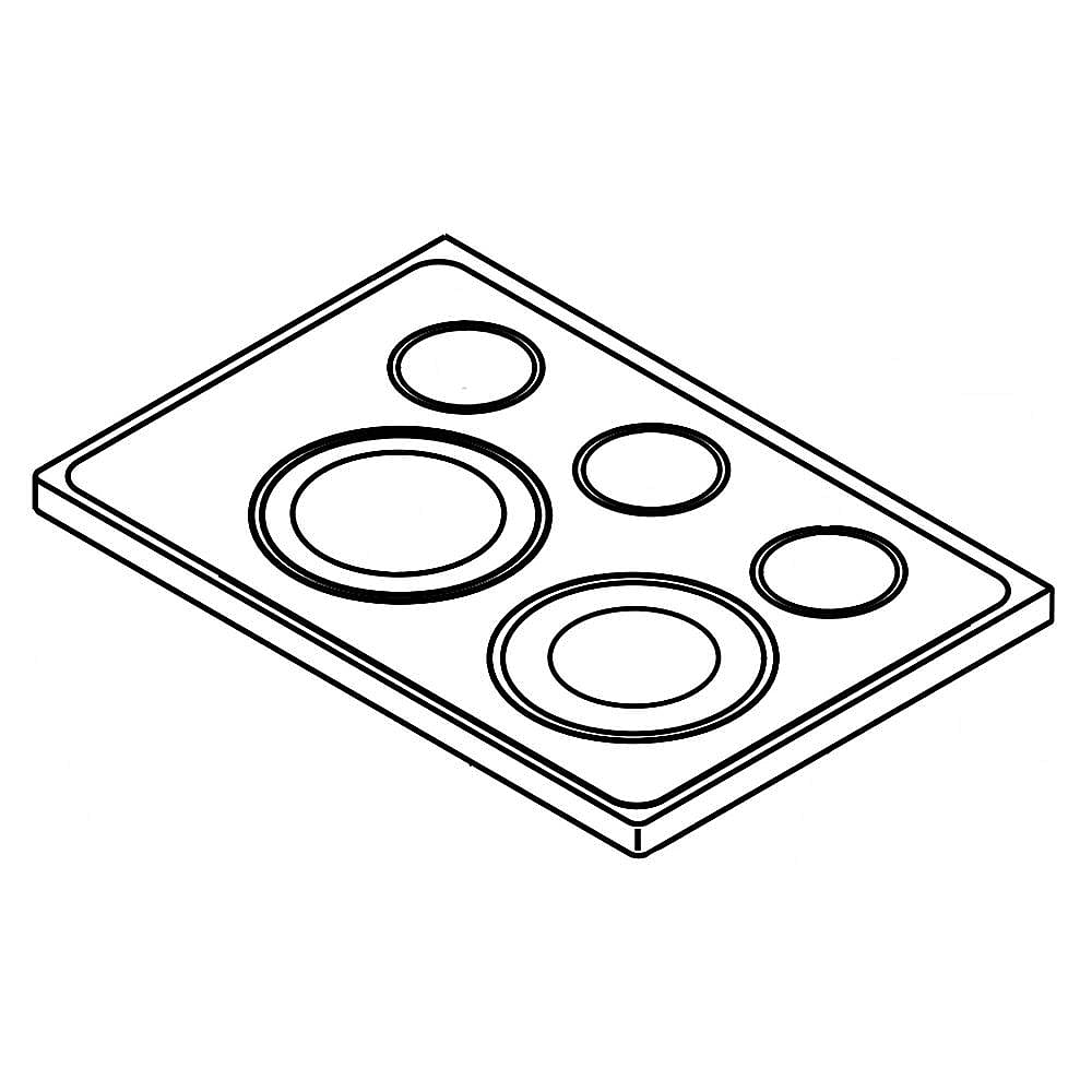 Photo of GE Part #w10751487, Ran Main Top (Black) | 34.50 x 30.00 x 8.75 from Repair Parts Direct