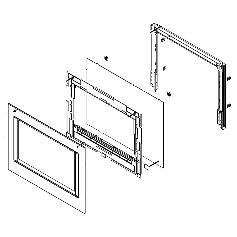 Part #w10774423, Wall Oven Door Outer Panel (Stainless) (Replaces W10615245, W11318283) / 39.50 x 29.75 x 6.75