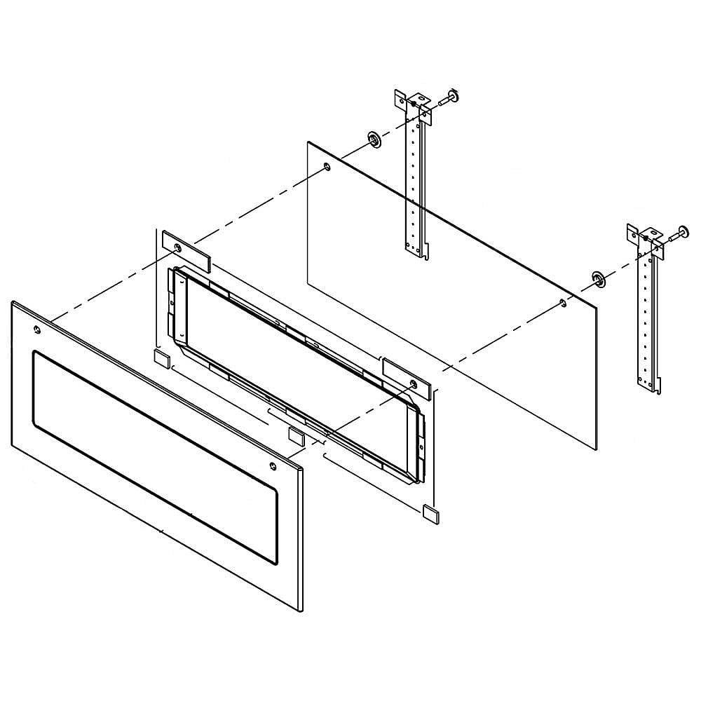 Part #w10775493, Wall Oven Microwave Door Outer Panel Assembly (Replaces W10615372) / 39.50 x 29.50 x 6.75